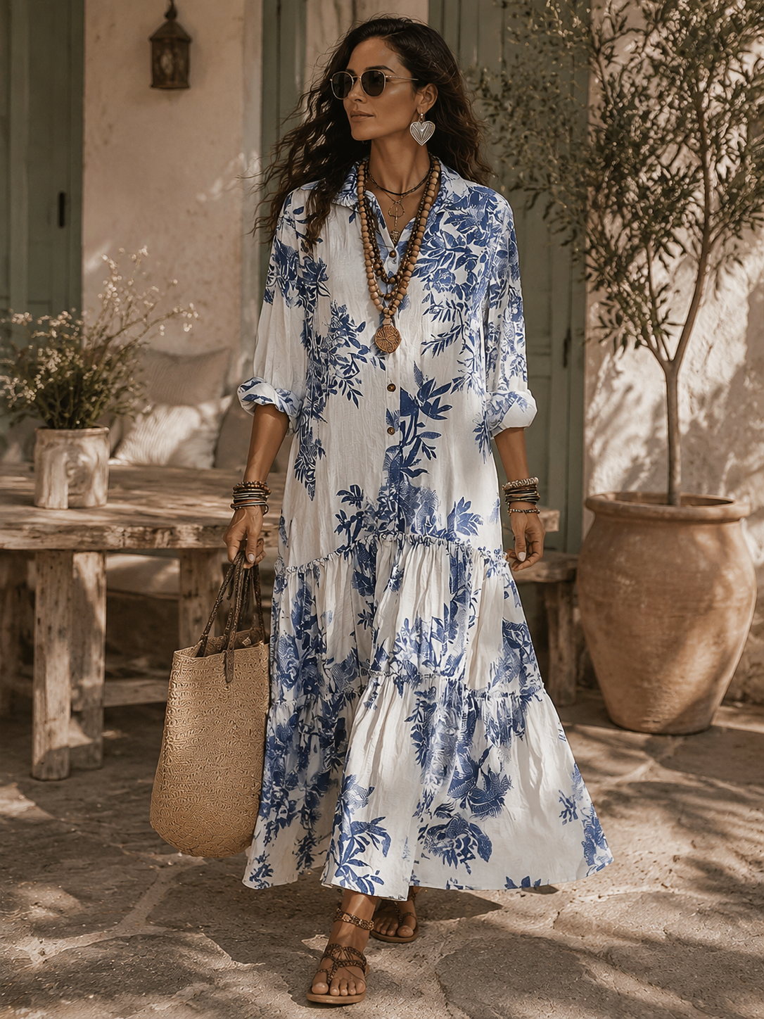 Dahlia | Blue Floral Maxi Dress